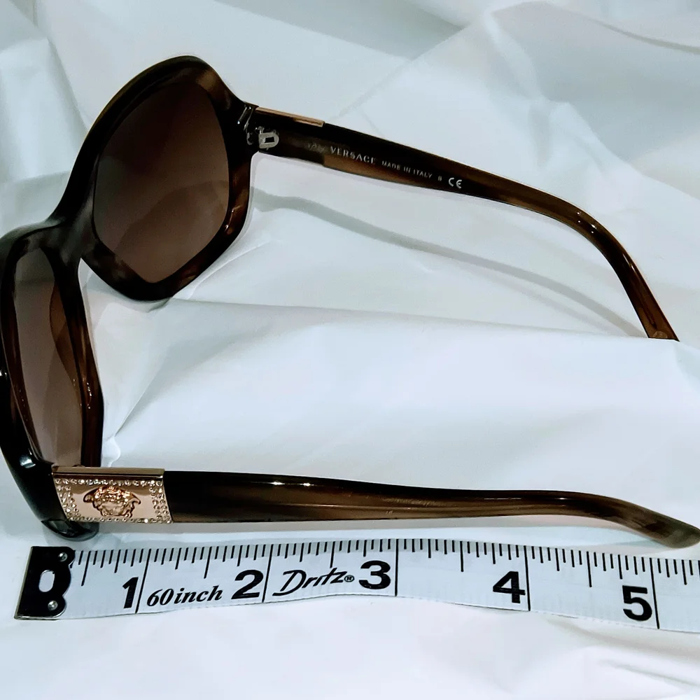 VERSACE Women's Tortoiseshell Sunglasses with Gold‎ & Rhinestone Accents